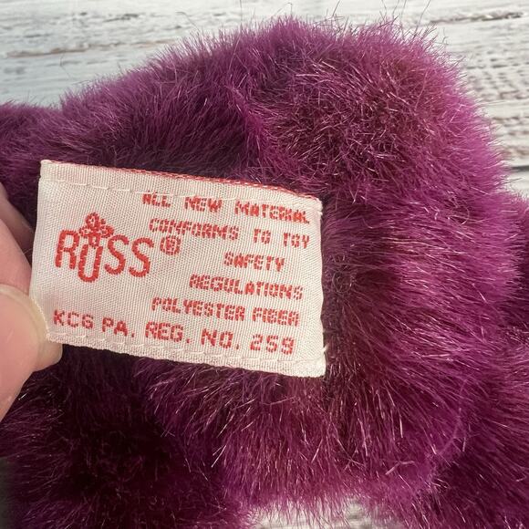Russ Bear Purple Heart Hugger Berries NEW 8" Pink Heart Purple Teddy Bear - Picture 11 of 13
